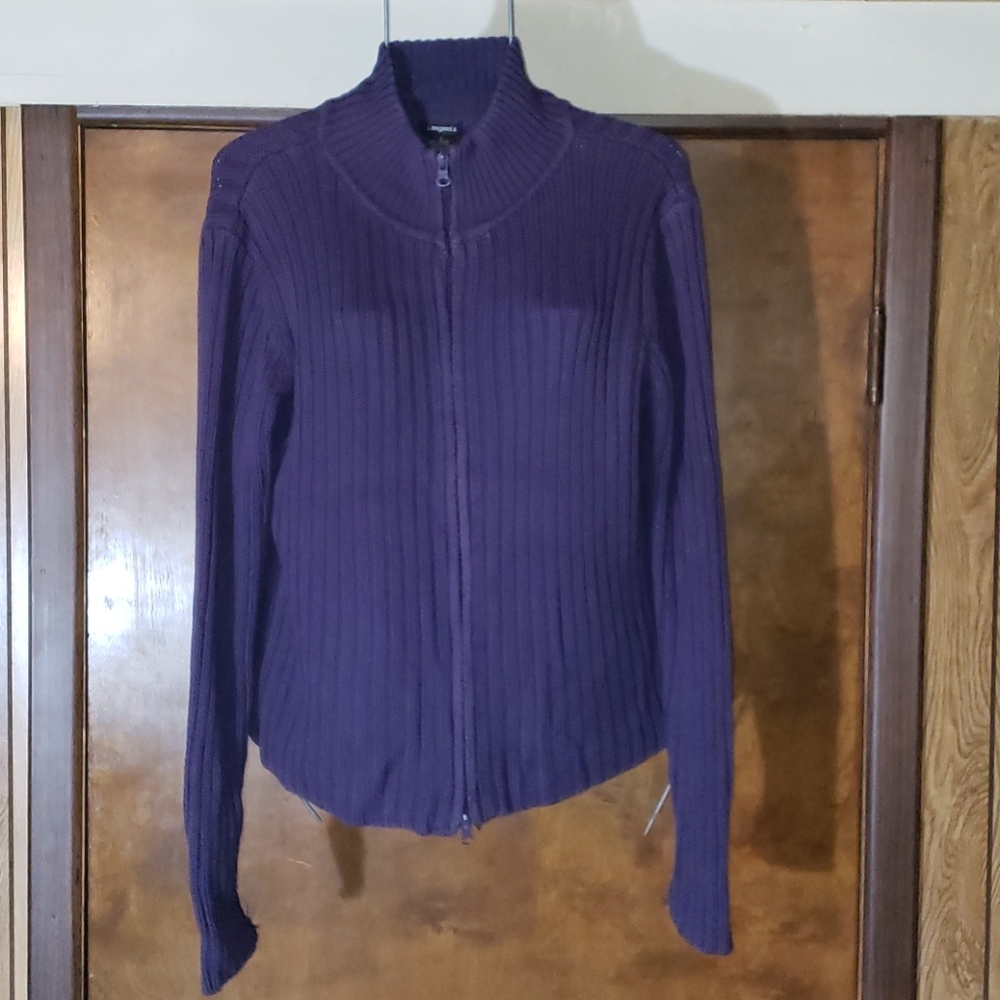 Langents Women's Zipper Cardigan Sz. Large